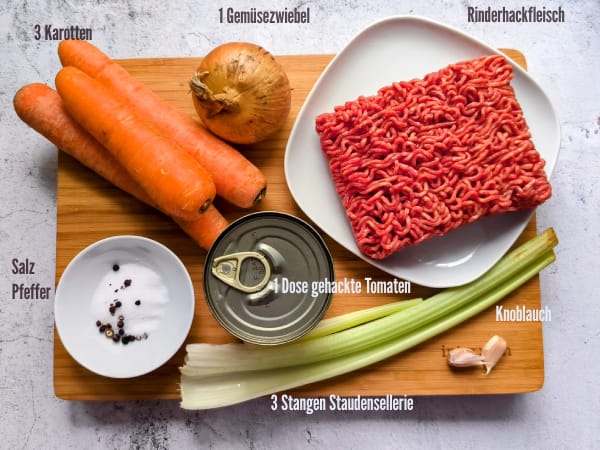 Zutaten Spaghetti Bolognese