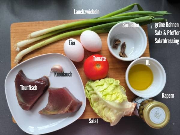 Zutaten für den Nizza-Salat